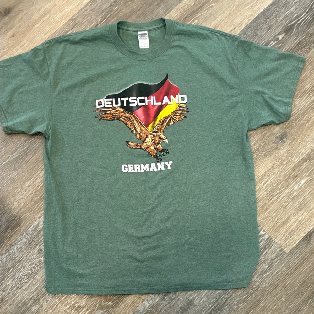 Gildan Men's Green Germany Eagle Tee
